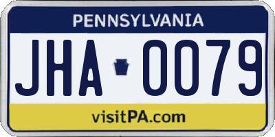 PA license plate JHA0079