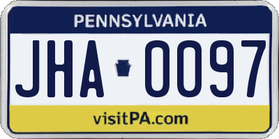 PA license plate JHA0097