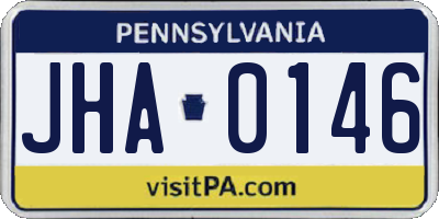 PA license plate JHA0146