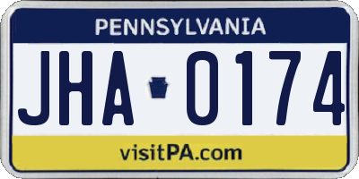 PA license plate JHA0174