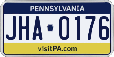 PA license plate JHA0176