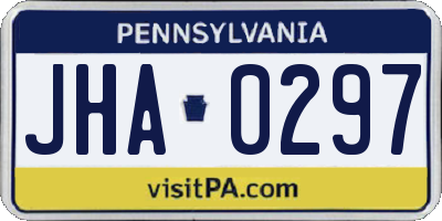 PA license plate JHA0297