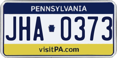 PA license plate JHA0373