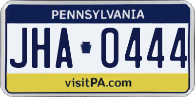PA license plate JHA0444