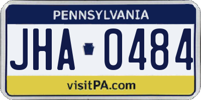 PA license plate JHA0484