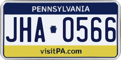 PA license plate JHA0566