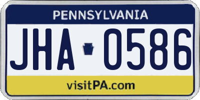 PA license plate JHA0586