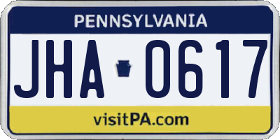 PA license plate JHA0617
