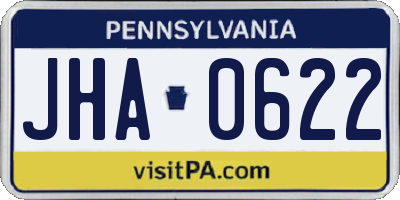 PA license plate JHA0622