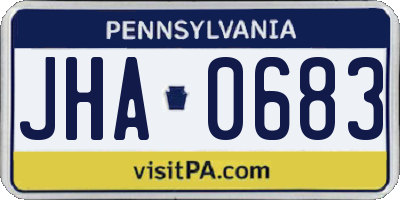 PA license plate JHA0683