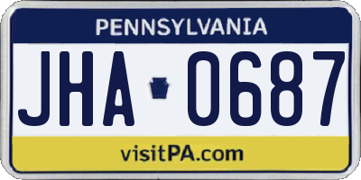 PA license plate JHA0687