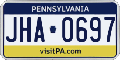 PA license plate JHA0697