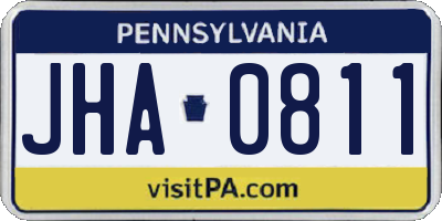 PA license plate JHA0811