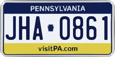 PA license plate JHA0861