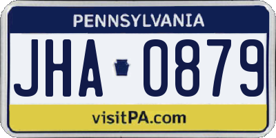 PA license plate JHA0879