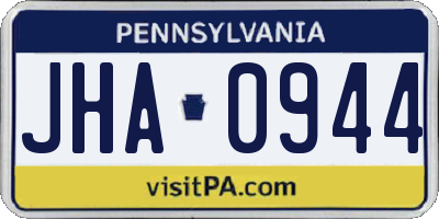 PA license plate JHA0944