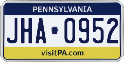 PA license plate JHA0952