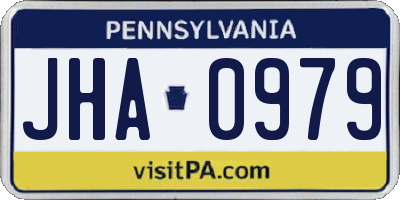 PA license plate JHA0979