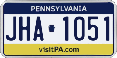 PA license plate JHA1051