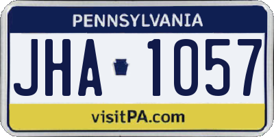 PA license plate JHA1057