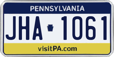 PA license plate JHA1061