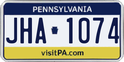 PA license plate JHA1074