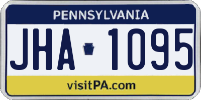 PA license plate JHA1095