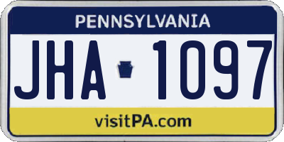 PA license plate JHA1097