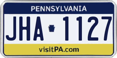 PA license plate JHA1127