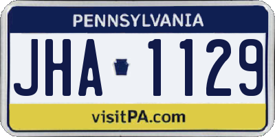 PA license plate JHA1129