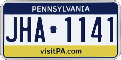 PA license plate JHA1141