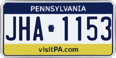 PA license plate JHA1153