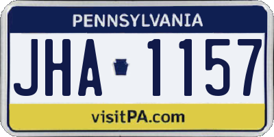 PA license plate JHA1157