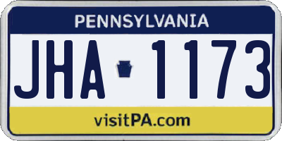 PA license plate JHA1173