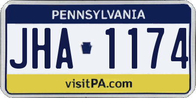 PA license plate JHA1174