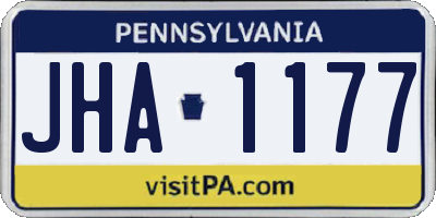 PA license plate JHA1177