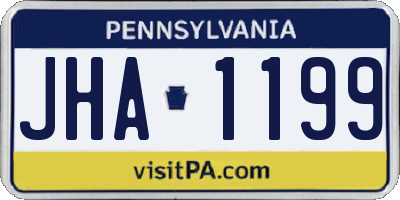 PA license plate JHA1199