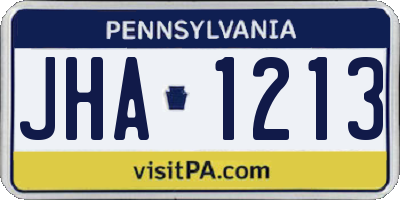 PA license plate JHA1213