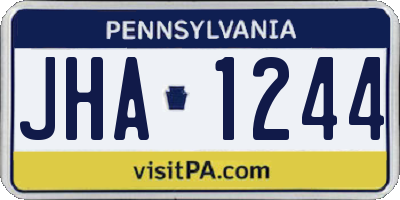 PA license plate JHA1244