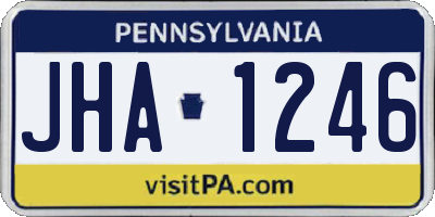 PA license plate JHA1246