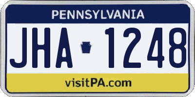 PA license plate JHA1248