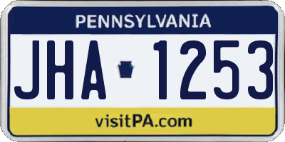 PA license plate JHA1253