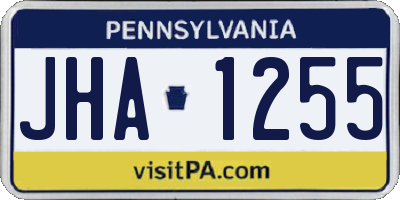 PA license plate JHA1255