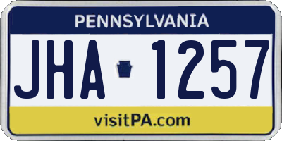 PA license plate JHA1257