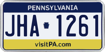 PA license plate JHA1261
