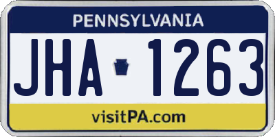 PA license plate JHA1263