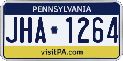 PA license plate JHA1264