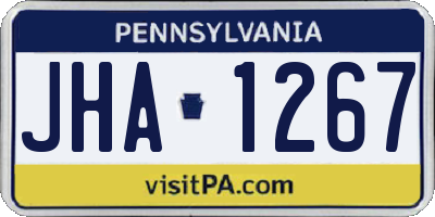 PA license plate JHA1267