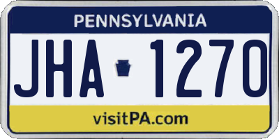 PA license plate JHA1270