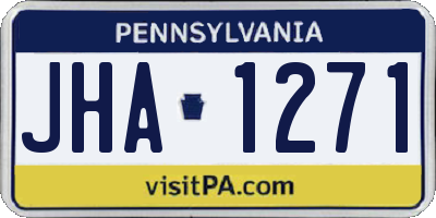 PA license plate JHA1271